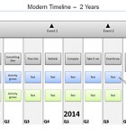 Powerpoint Timeline Modern Style The modern Powerpoint Timeline Style timeline shows an easy to understand timeline