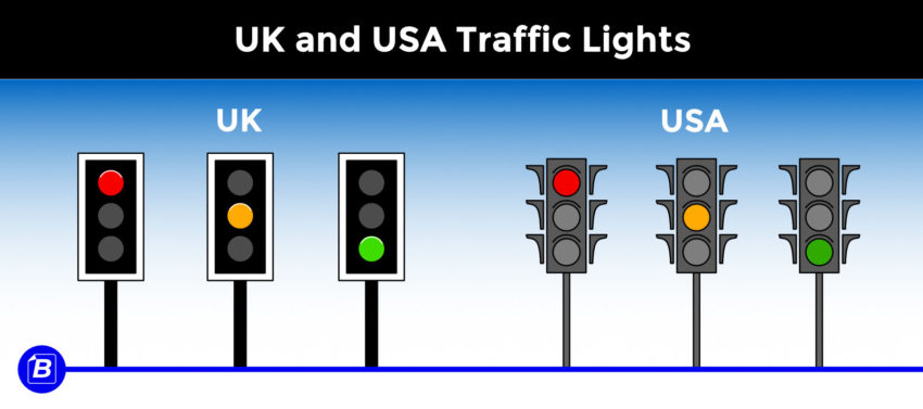 UK and USA style Traffic Lights