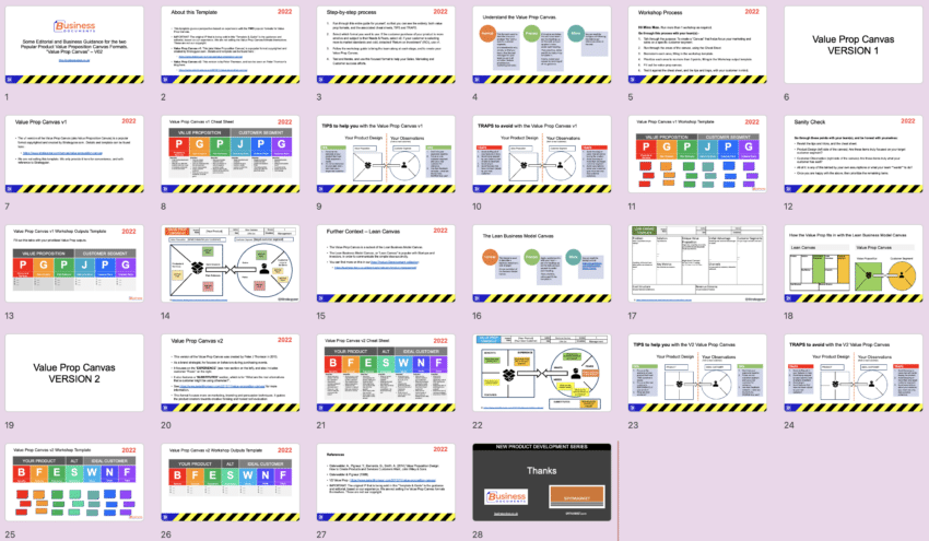 Value Prop Canvas PowerPoint with step-by-step guidance