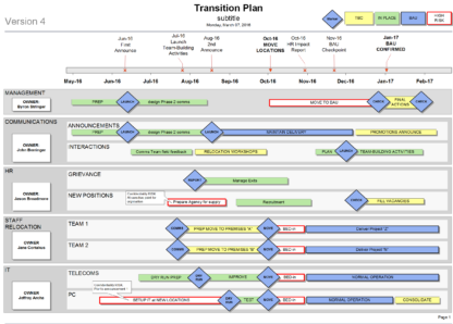 Transition Plan Template (Visio) - The 1-sider for your Re-Org