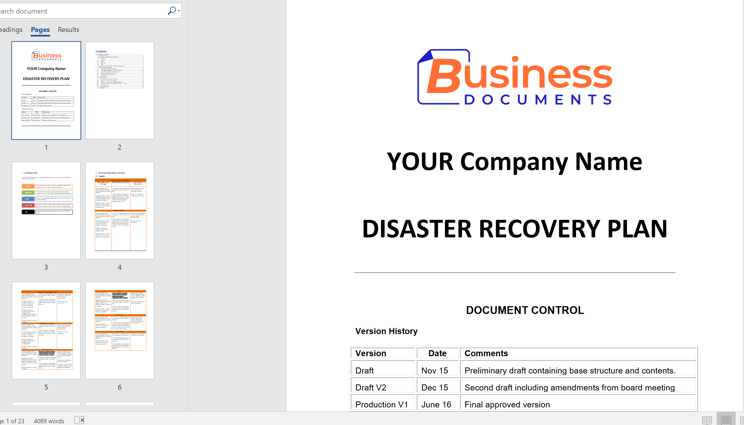 Disaster Recovery Plan Template - Essential Cover. In Simple Business Continuity Plan Template
