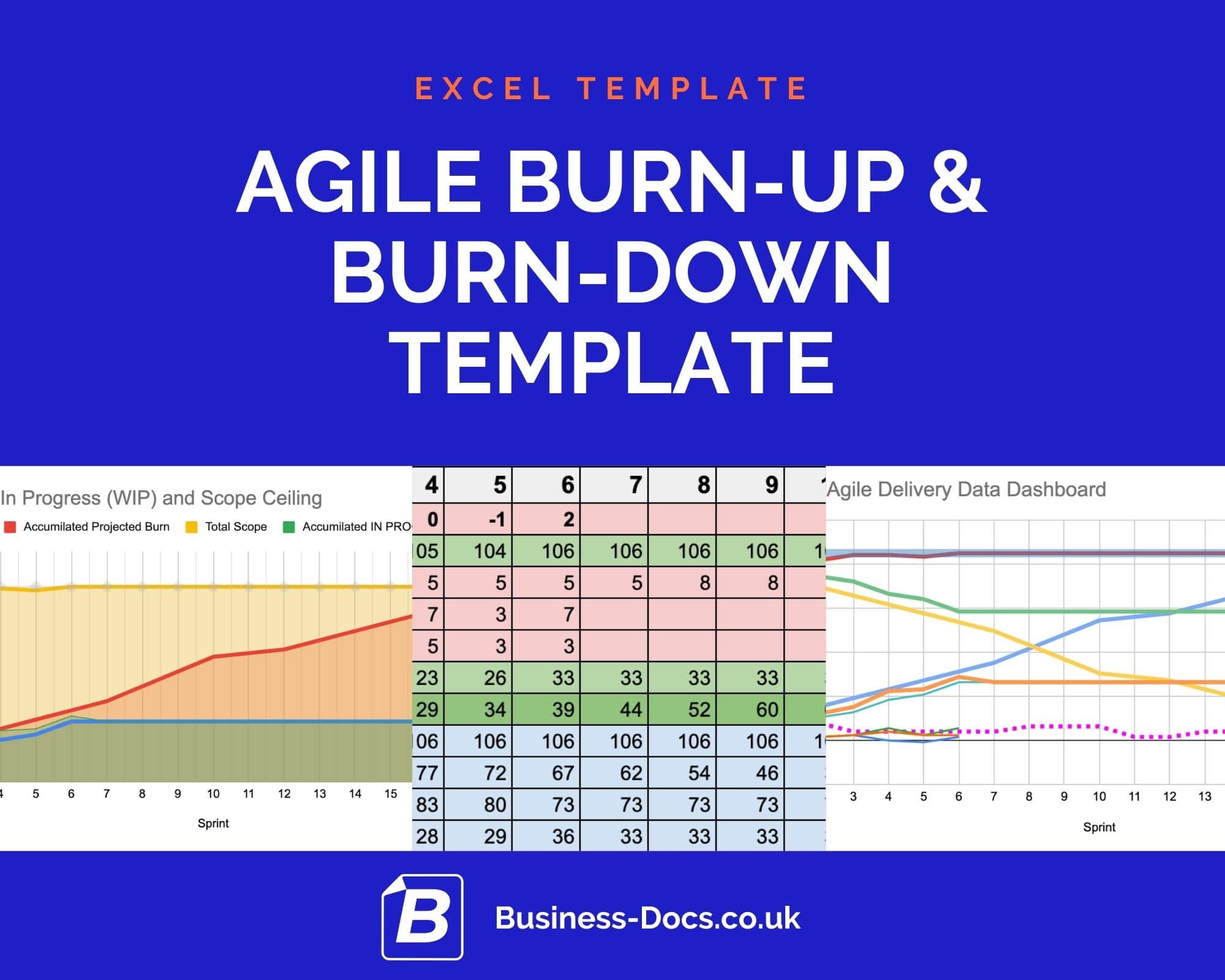 agile burn up and burn down template