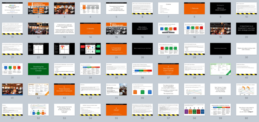 Business Case Guide and Templates for a Hack Event - Contents - 60 slides